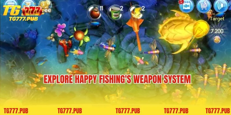 Explore Happy Fishing's weapon system